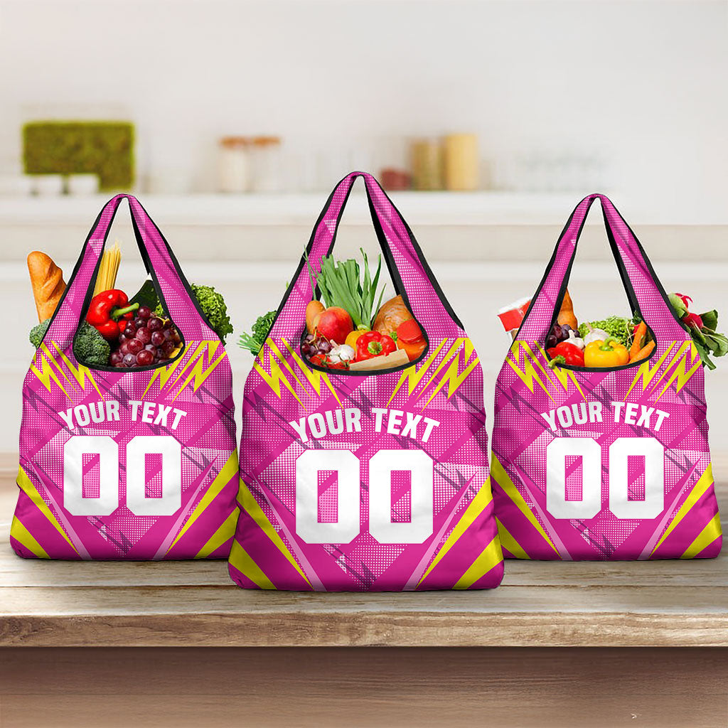 Personalized Barbados Tridents Grocery Bag Cricket Mascot Dynamic Anime Art