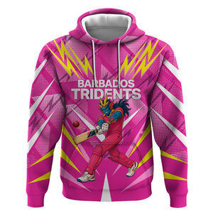 Personalized Barbados Tridents Hoodie Cricket Mascot Dynamic Anime Art