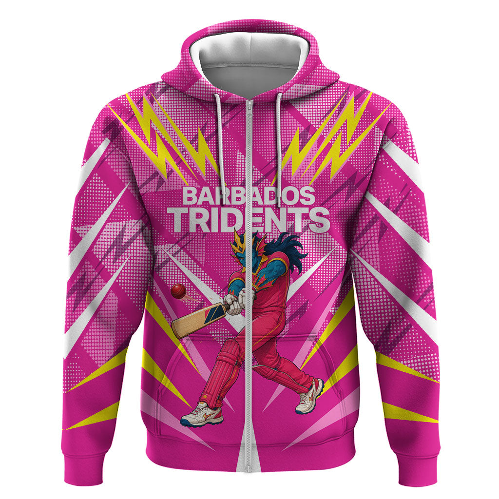 Personalized Barbados Tridents Hoodie Cricket Mascot Dynamic Anime Art