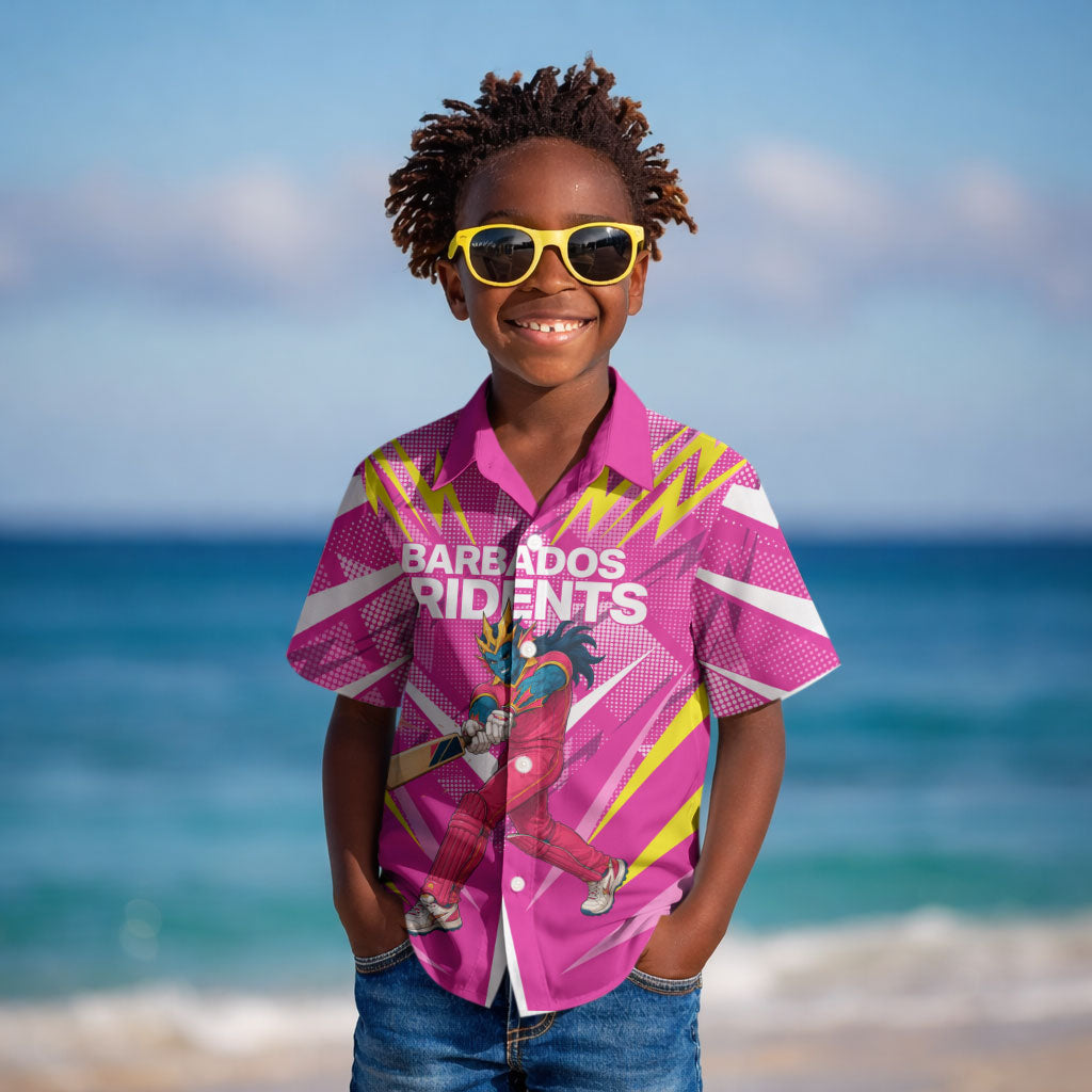 Personalized Barbados Tridents Kid Hawaiian Shirt Cricket Mascot Dynamic Anime Art