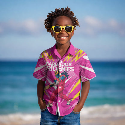 Personalized Barbados Tridents Kid Hawaiian Shirt Cricket Mascot Dynamic Anime Art
