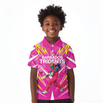 Personalized Barbados Tridents Kid Polo Shirt Cricket Mascot Dynamic Anime Art