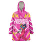 Personalized Barbados Tridents Kid Wearable Blanket Hoodie Cricket Mascot Dynamic Anime Art