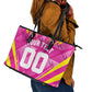 Personalized Barbados Tridents Leather Tote Bag Cricket Mascot Dynamic Anime Art