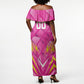 Personalized Barbados Tridents Off Shoulder Maxi Dress Cricket Mascot Dynamic Anime Art