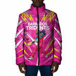 Personalized Barbados Tridents Padded Jacket Cricket Mascot Dynamic Anime Art
