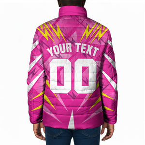 Personalized Barbados Tridents Padded Jacket Cricket Mascot Dynamic Anime Art