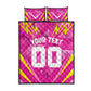 Personalized Barbados Tridents Quilt Bed Set Cricket Mascot Dynamic Anime Art