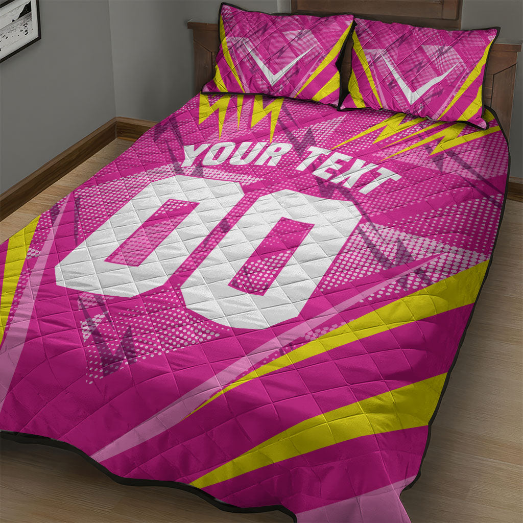 Personalized Barbados Tridents Quilt Bed Set Cricket Mascot Dynamic Anime Art