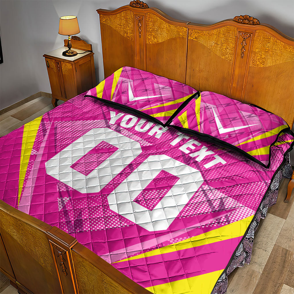 Personalized Barbados Tridents Quilt Bed Set Cricket Mascot Dynamic Anime Art