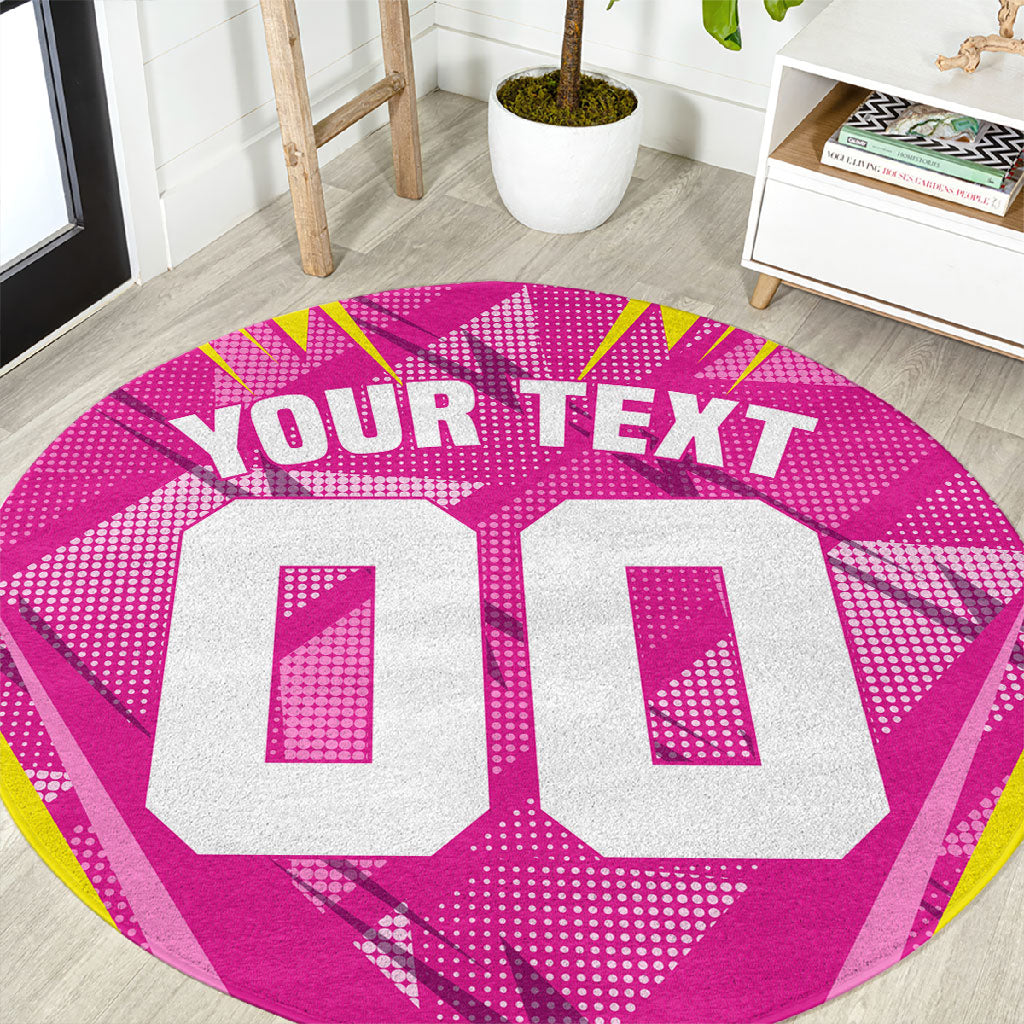 Personalized Barbados Tridents Round Carpet Cricket Mascot Dynamic Anime Art
