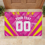 Personalized Barbados Tridents Rubber Doormat Cricket Mascot Dynamic Anime Art