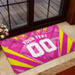 Personalized Barbados Tridents Rubber Doormat Cricket Mascot Dynamic Anime Art