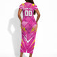 Personalized Barbados Tridents Short Sleeve Bodycon Dress Cricket Mascot Dynamic Anime Art