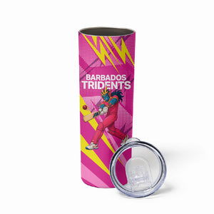 Personalized Barbados Tridents Skinny Tumbler Cricket Mascot Dynamic Anime Art