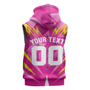 Personalized Barbados Tridents Sleeveless Zip Hoodie Cricket Mascot Dynamic Anime Art