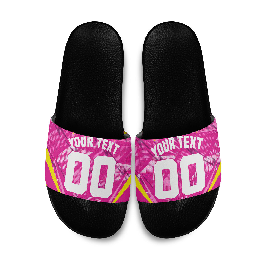 Personalized Barbados Tridents Slide Sandals Cricket Mascot Dynamic Anime Art