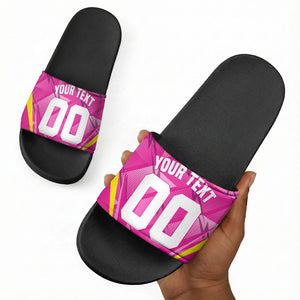 Personalized Barbados Tridents Slide Sandals Cricket Mascot Dynamic Anime Art