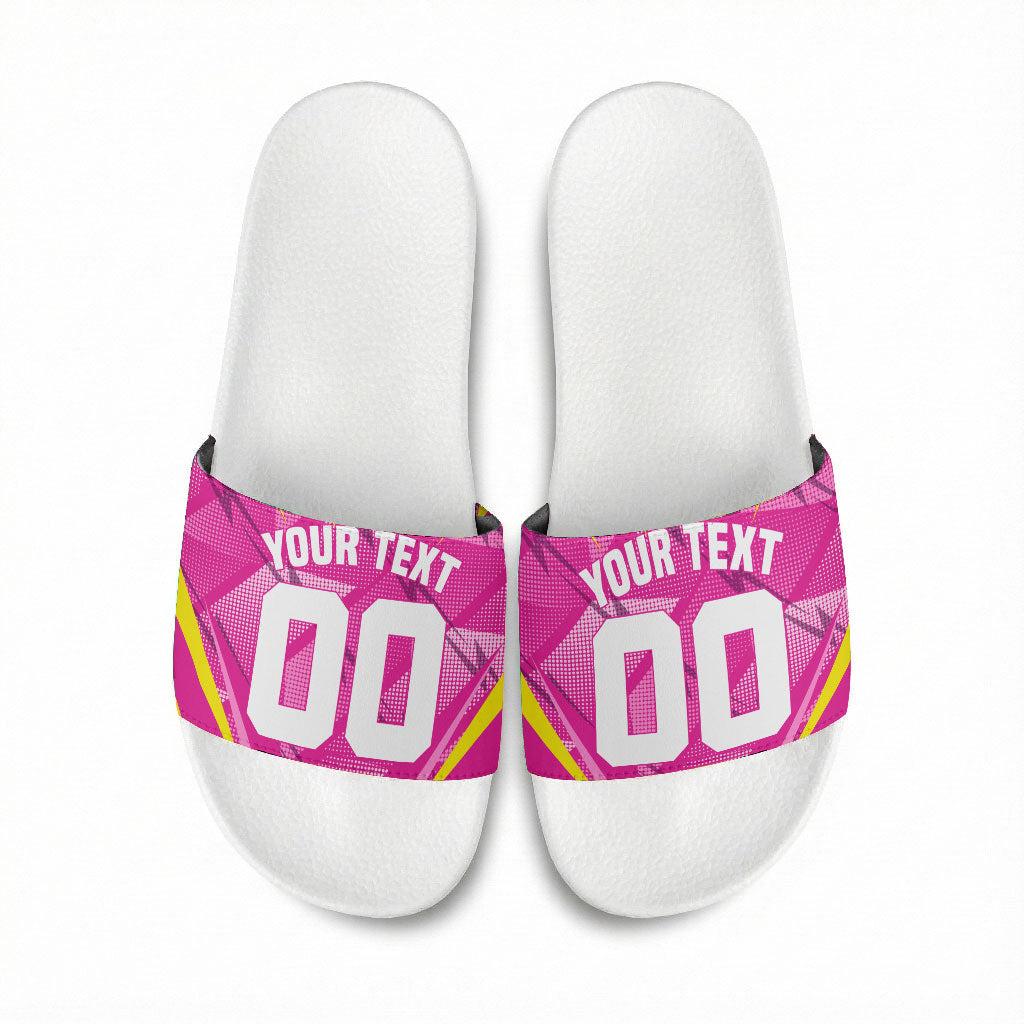 Personalized Barbados Tridents Slide Sandals Cricket Mascot Dynamic Anime Art