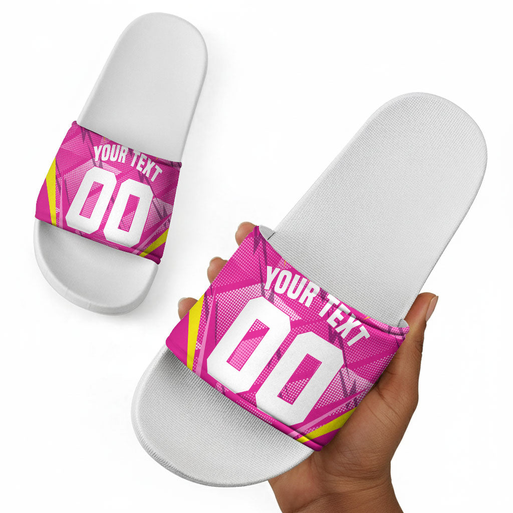 Personalized Barbados Tridents Slide Sandals Cricket Mascot Dynamic Anime Art