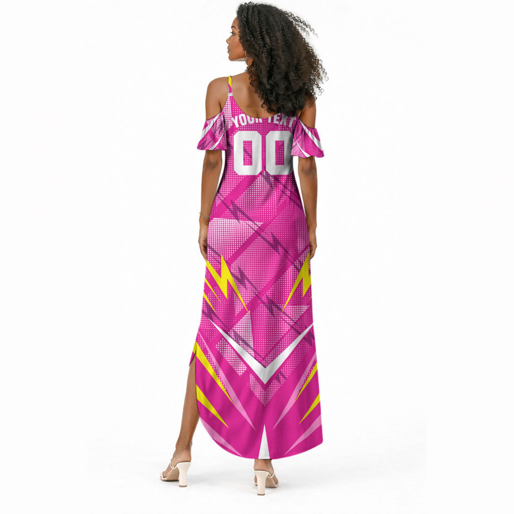 Personalized Barbados Tridents Summer Maxi Dress Cricket Mascot Dynamic Anime Art