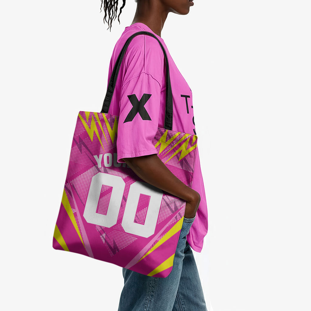 Personalized Barbados Tridents Tote Bag Cricket Mascot Dynamic Anime Art