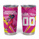 Personalized Barbados Tridents Tumbler Cup Cricket Mascot Dynamic Anime Art