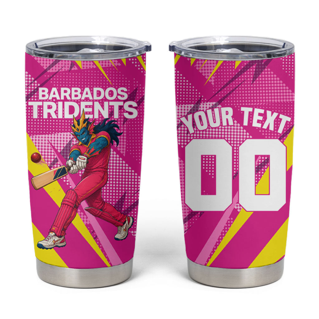Personalized Barbados Tridents Tumbler Cup Cricket Mascot Dynamic Anime Art