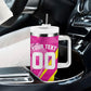 Personalized Barbados Tridents Tumbler With Handle Cricket Mascot Dynamic Anime Art