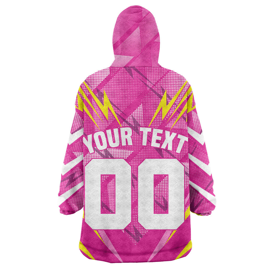 Personalized Barbados Tridents Wearable Blanket Hoodie Cricket Mascot Dynamic Anime Art