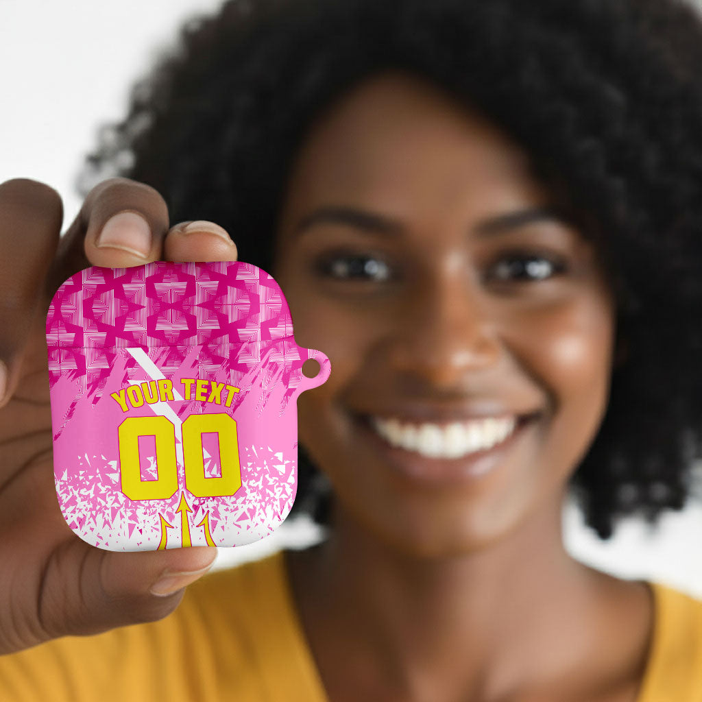 Personalized Barbados Tridents Cricket AirPods Case Trident Graphic Splash Pattern Caribbean Sport