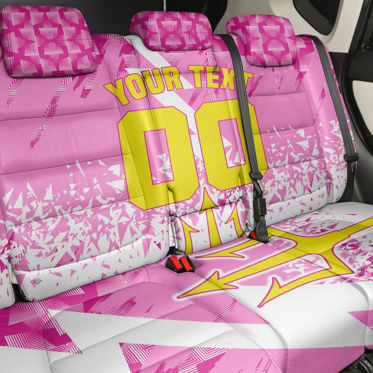 Personalized Barbados Tridents Cricket Back Car Seat Cover Trident Graphic Splash Pattern Caribbean Sport