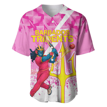 Personalized Barbados Tridents Cricket Baseball Jersey Trident Graphic Splash Pattern Caribbean Sport