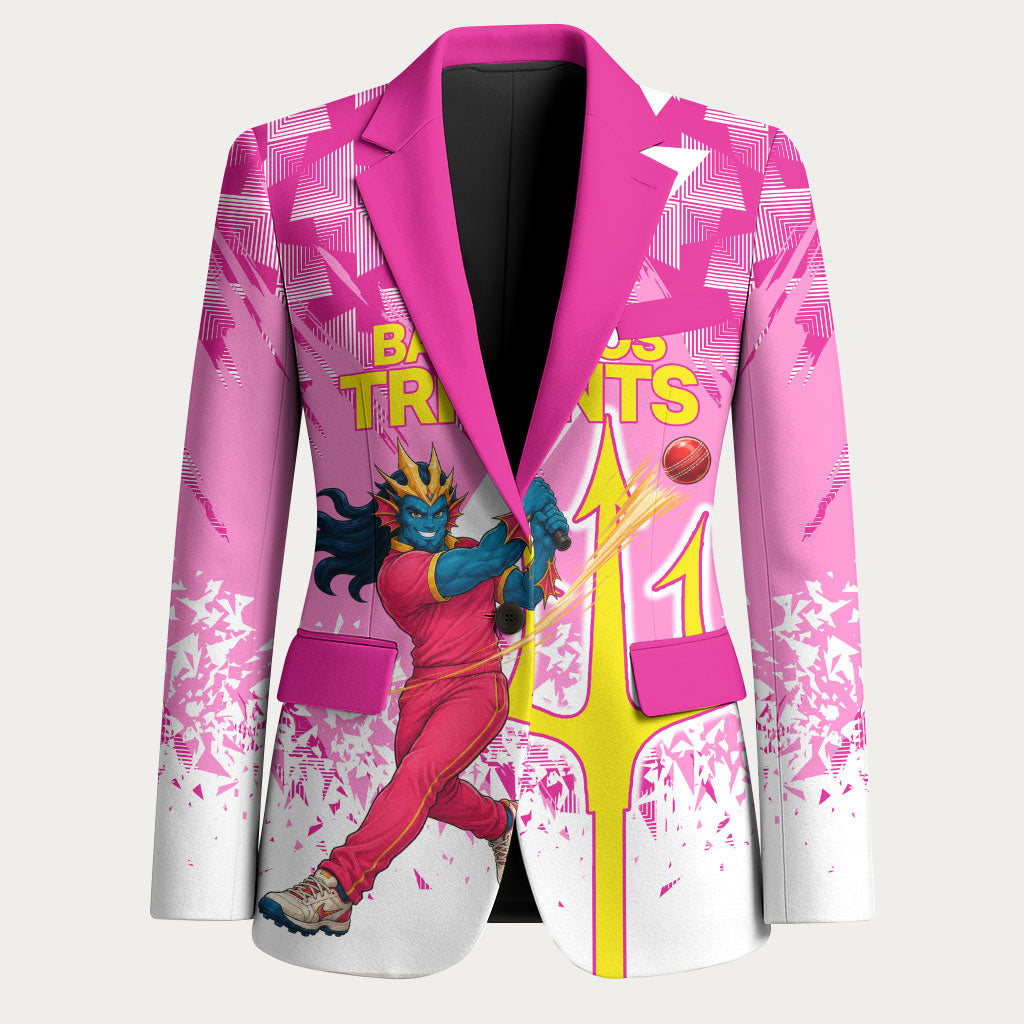 Personalized Barbados Tridents Cricket Blazer Trident Graphic Splash Pattern Caribbean Sport