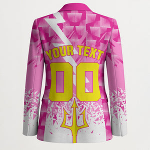 Personalized Barbados Tridents Cricket Blazer Trident Graphic Splash Pattern Caribbean Sport