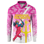 Personalized Barbados Tridents Cricket Button Sweatshirt Trident Graphic Splash Pattern Caribbean Sport