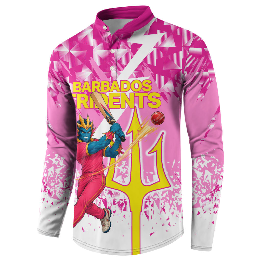 Personalized Barbados Tridents Cricket Button Sweatshirt Trident Graphic Splash Pattern Caribbean Sport