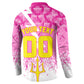 Personalized Barbados Tridents Cricket Button Sweatshirt Trident Graphic Splash Pattern Caribbean Sport