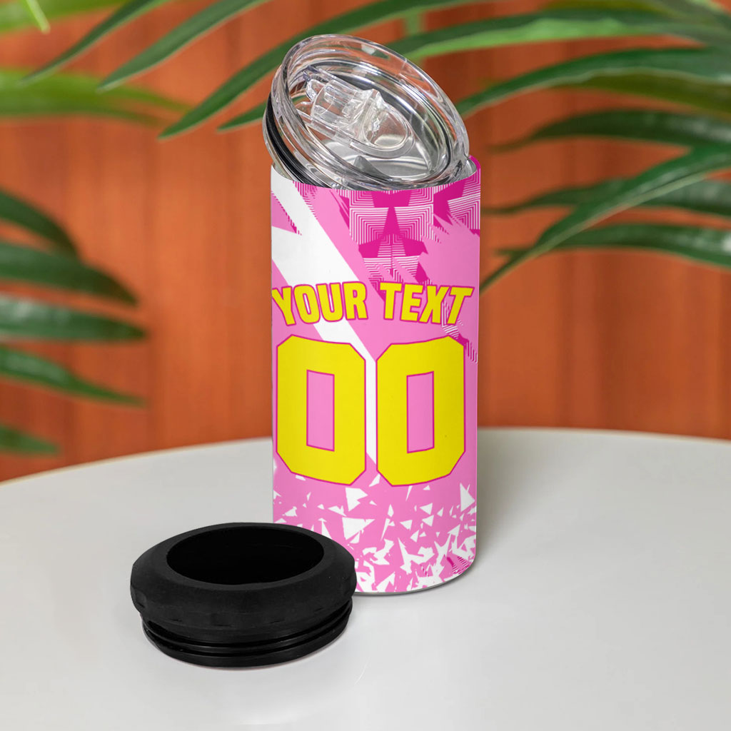 Personalized Barbados Tridents Cricket 4 in 1 Can Cooler Tumbler Trident Graphic Splash Pattern Caribbean Sport