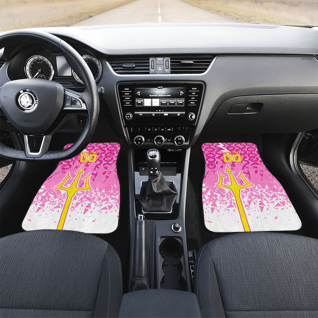 Personalized Barbados Tridents Cricket Car Mats Trident Graphic Splash Pattern Caribbean Sport