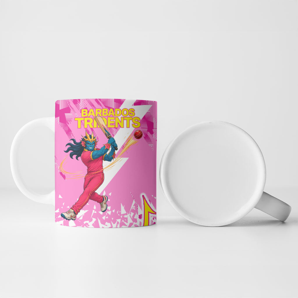 Personalized Barbados Tridents Cricket Ceramic Mug Trident Graphic Splash Pattern Caribbean Sport