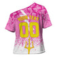 Personalized Barbados Tridents Cricket Cross Shoulder Shirt Trident Graphic Splash Pattern Caribbean Sport