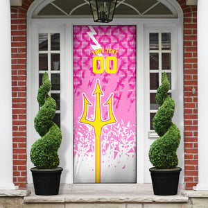 Personalized Barbados Tridents Cricket Door Cover Trident Graphic Splash Pattern Caribbean Sport