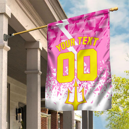 Personalized Barbados Tridents Cricket Garden Flag Trident Graphic Splash Pattern Caribbean Sport