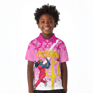 Personalized Barbados Tridents Cricket Kid Polo Shirt Trident Graphic Splash Pattern Caribbean Sport