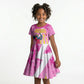 Personalized Barbados Tridents Cricket Kid Short Sleeve Dress Trident Graphic Splash Pattern Caribbean Sport