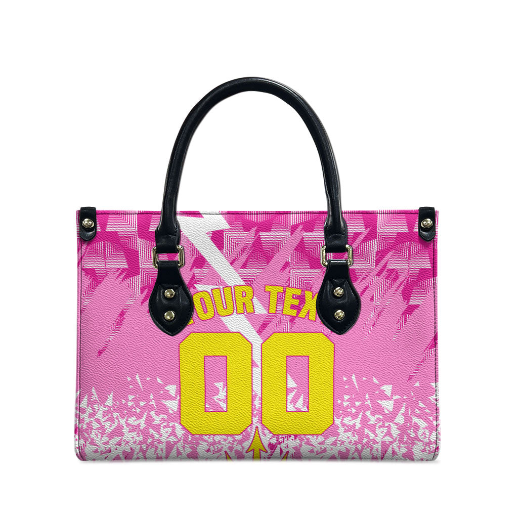 Personalized Barbados Tridents Cricket Leather Bag Trident Graphic Splash Pattern Caribbean Sport