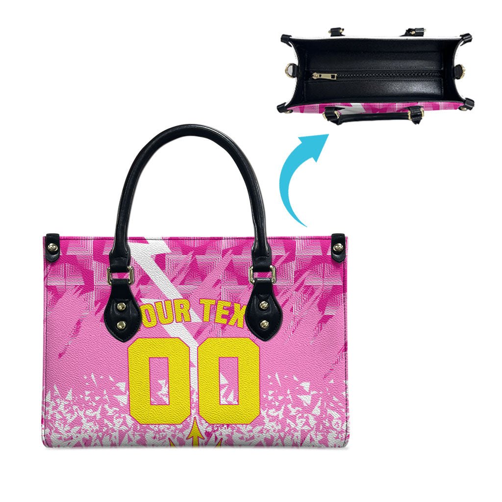 Personalized Barbados Tridents Cricket Leather Bag Trident Graphic Splash Pattern Caribbean Sport