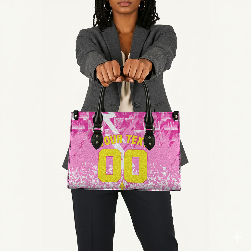 Personalized Barbados Tridents Cricket Leather Bag Trident Graphic Splash Pattern Caribbean Sport