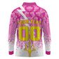 Personalized Barbados Tridents Cricket Long Sleeve Polo Shirt Trident Graphic Splash Pattern Caribbean Sport